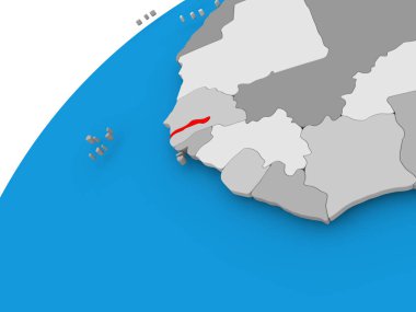 Gambiya Haritası kırmızı
