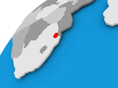 Svaziland Haritası kırmızı