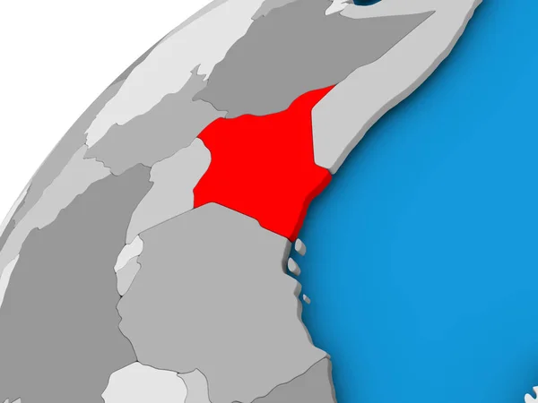 Carte du Kenya en rouge — Photo
