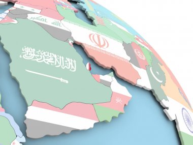 Katar bayrağı dünya üzerinde