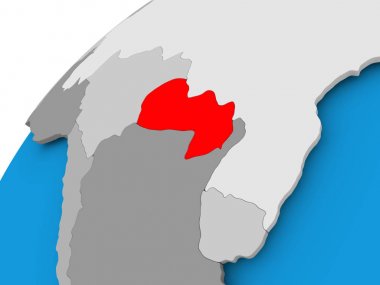 Paraguay Haritası kırmızı