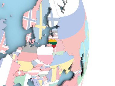 Litvanya dünya üzerinde bayrak ile