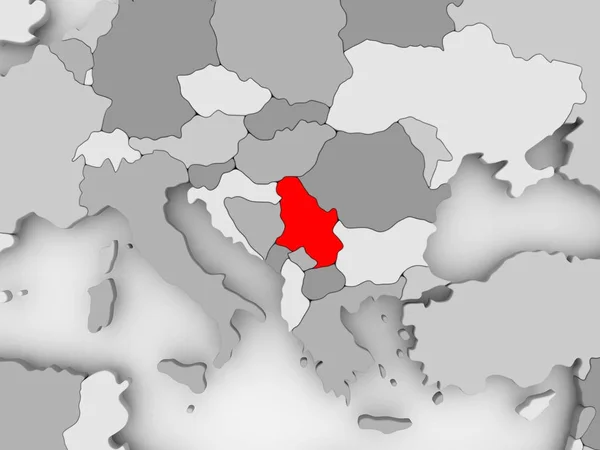 塞尔维亚地图 — 图库照片