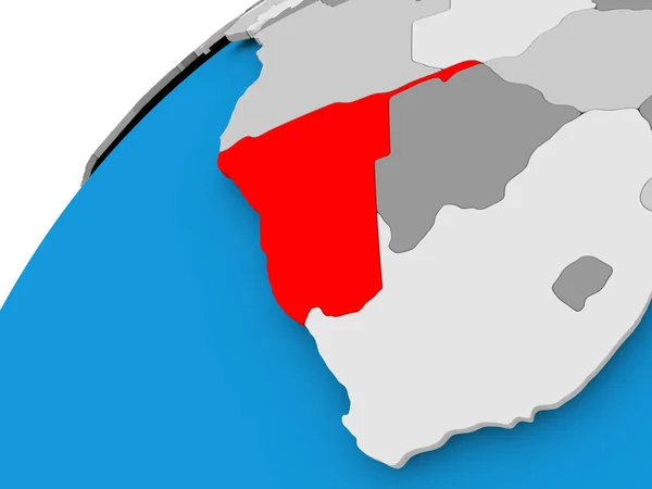 Mapa de Namibia en rojo — Foto de Stock