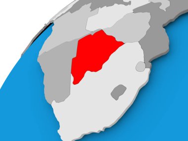 Botsvana Haritası kırmızı