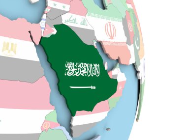 Suudi Arabistan bayrağı dünya üzerinde