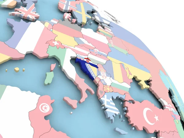 Hırvatistan bayrağı dünya üzerinde