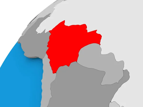 Mapa Bolívie v červené barvě — Stock fotografie
