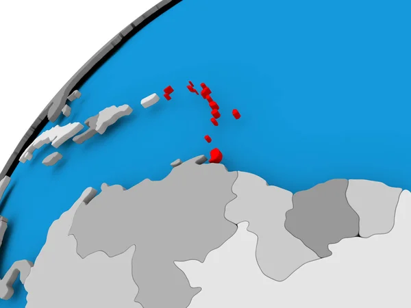 Mapa de Caraíbas em vermelho — Fotografia de Stock