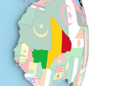 Dünya üzerinde bayrak ile mali