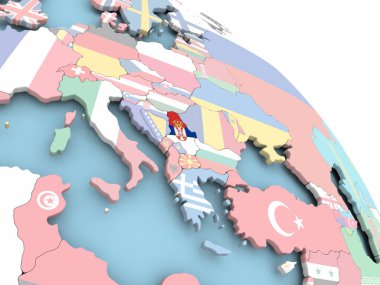 Dünya üzerinde Sırbistan bayrağı