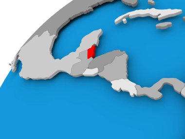 Belize Haritası kırmızı