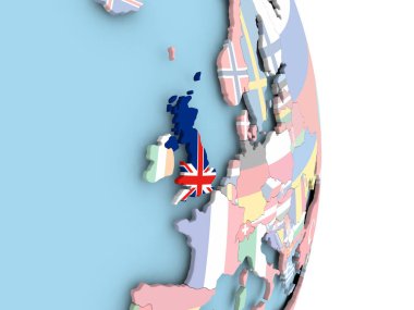 Dünya üzerinde bayrak ile Amerika Birleşik Devletleri