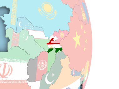 Tacikistan bayrağı dünya üzerinde