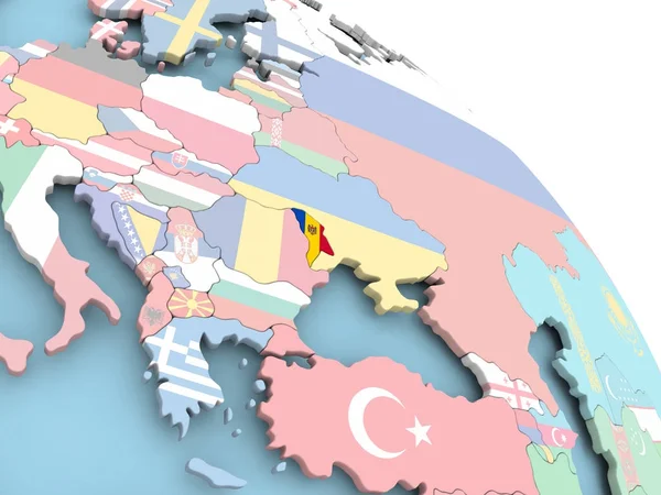 Moldova bayrağı dünya üzerinde