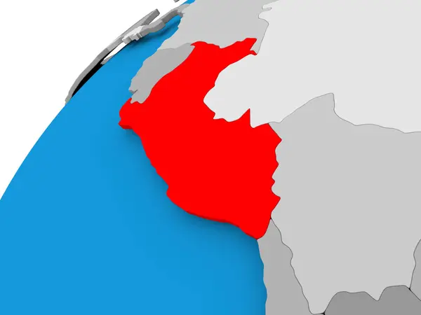 Piros Peru Térkép — Stock Fotó