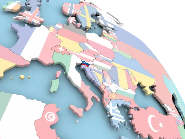 Slovenya bayrağı dünya üzerinde