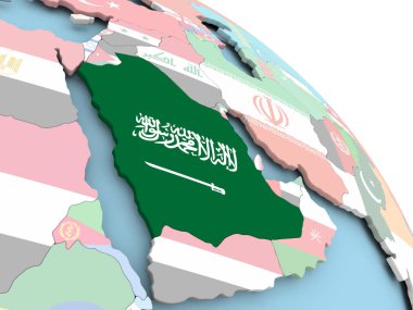 Suudi Arabistan bayrağı dünya üzerinde