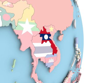 Laos bayrağı dünya üzerinde