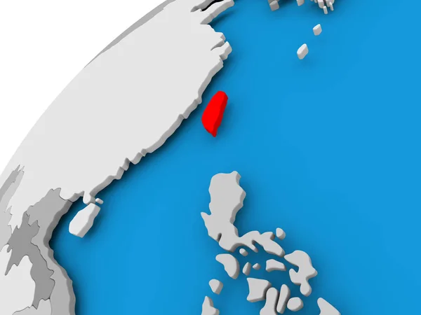 Map of Taiwan in red — Stock Photo, Image