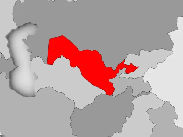 Карта Узбекистана — стоковое фото