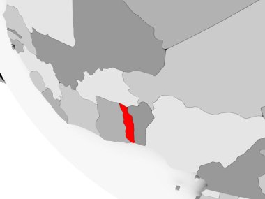 Togo Haritası kırmızı