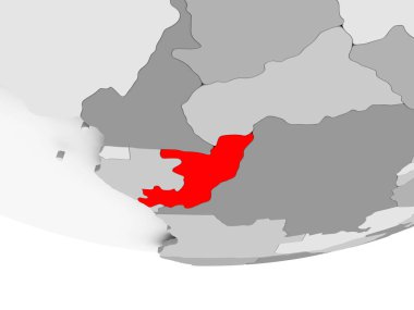 Kongo Haritası gri siyasi dünya üzerinde