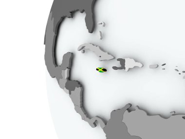 Jamaika bayrak ile dünya üzerinde