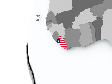 Liberya bayrağı ile dünya üzerinde