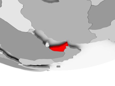 Birleşik Arap Emirlikleri Haritası gri siyasi dünya üzerinde