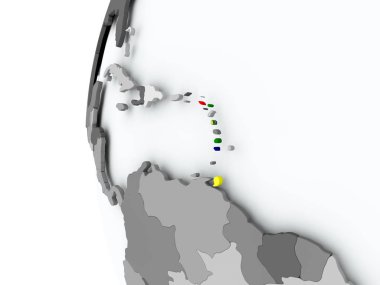 Caribbean bayrak ile dünya üzerinde