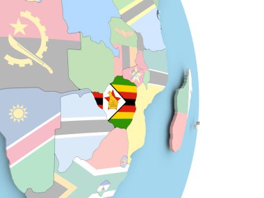 Zimbabve bayrağı dünya üzerinde