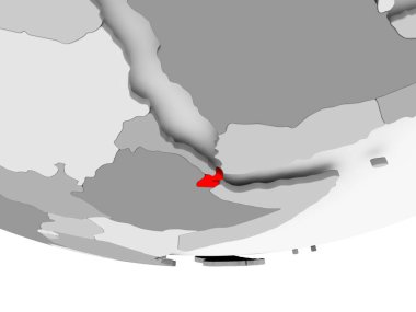 Cibuti Haritası gri siyasi dünya üzerinde