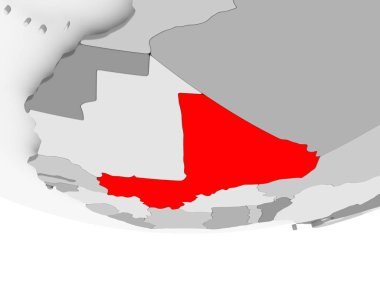 Mali Haritası gri siyasi dünya üzerinde