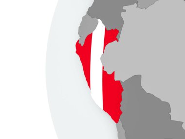 Peru bayrağı ile dünya üzerinde