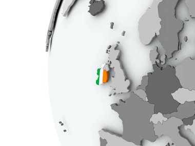 İrlanda bayrağı ile dünya üzerinde