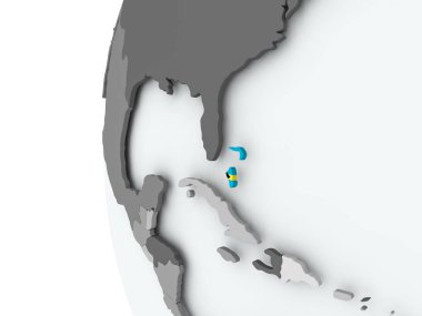 Bahamalar bayrağı ile dünya üzerinde