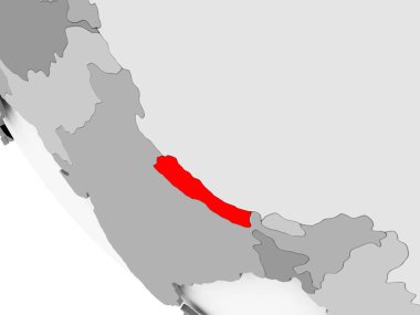 Nepal Haritası kırmızı
