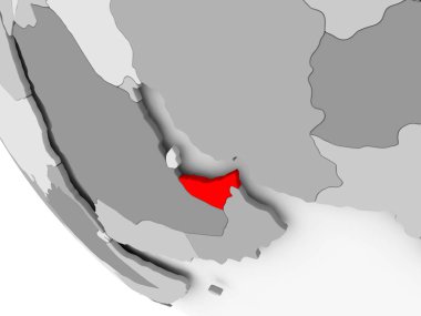 Birleşik Arap Emirlikleri Haritası kırmızı