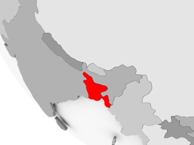 Bangladeş Haritası kırmızı