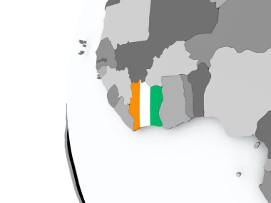 Fildişi Sahili bayrağı ile dünya üzerinde