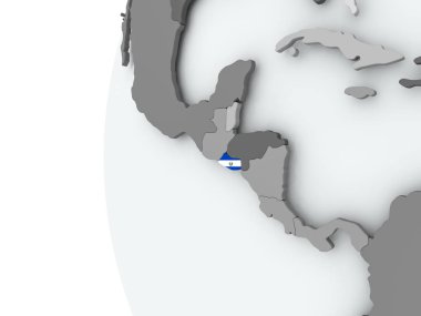 El Salvador bayrak ile dünya üzerinde