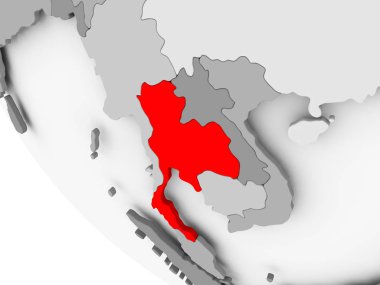 Tayland Haritası kırmızı