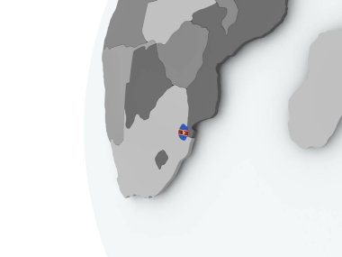 Svaziland bayrak ile dünya üzerinde