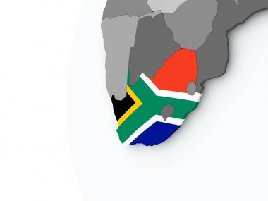 Güney Afrika bayrak ile dünya üzerinde