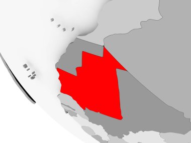 Moritanya Haritası kırmızı