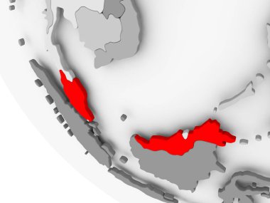 Malezya Haritası kırmızı