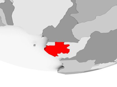 Gabon Haritası gri siyasi dünya üzerinde
