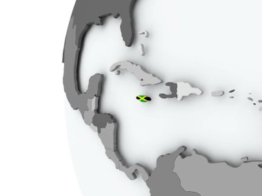 Jamaika bayrak ile dünya üzerinde