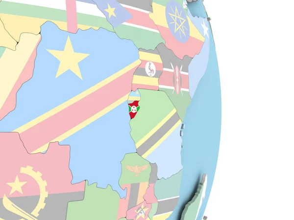 Бурунді з прапором по всьому світу — стокове фото
